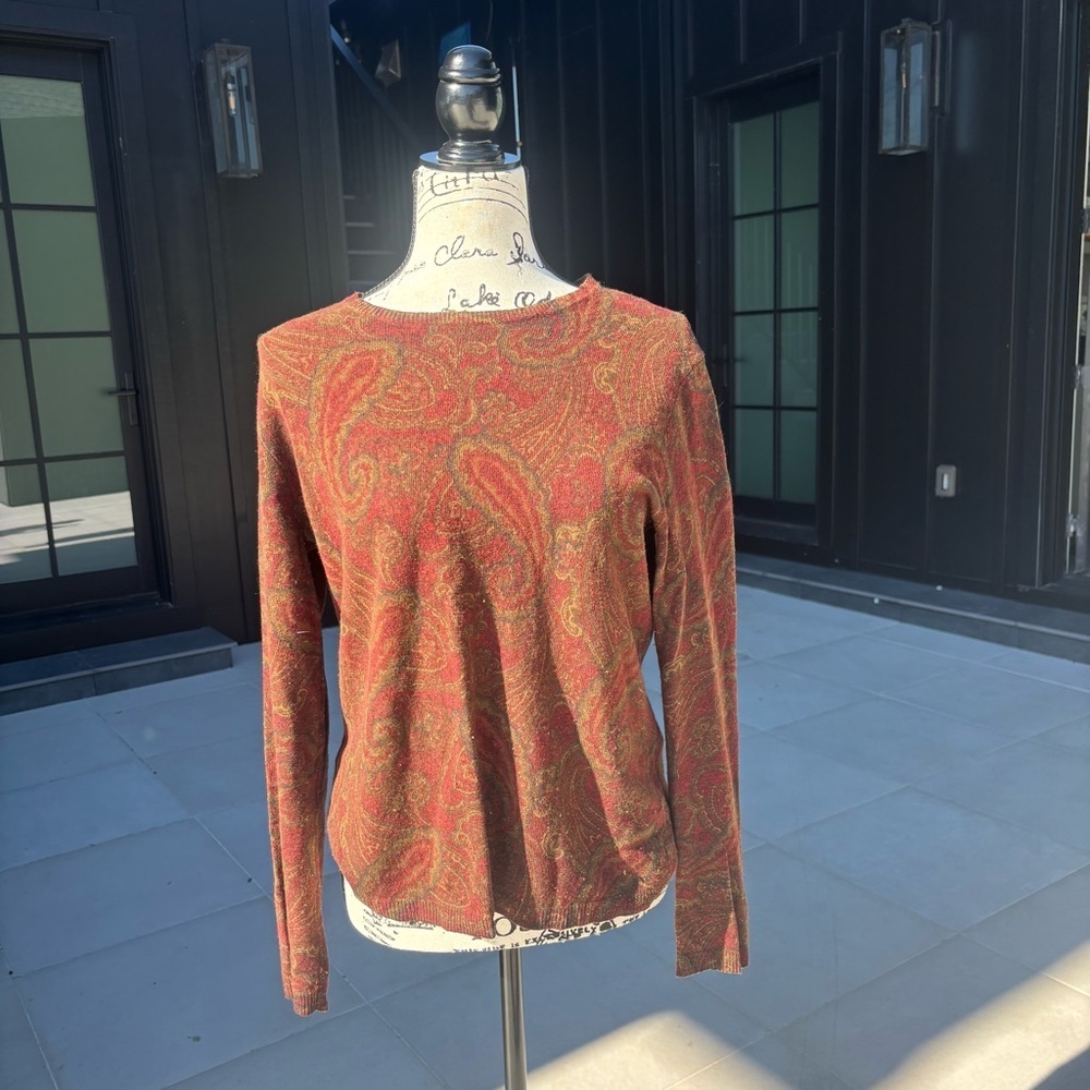Vintage Lauren Ralph Lauren Paisley Wool Blend Sweater – Made in Hong Kong (M)